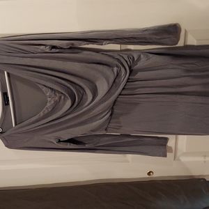 H by Halston cowl-neck long sleeve solid gray dress Size 6